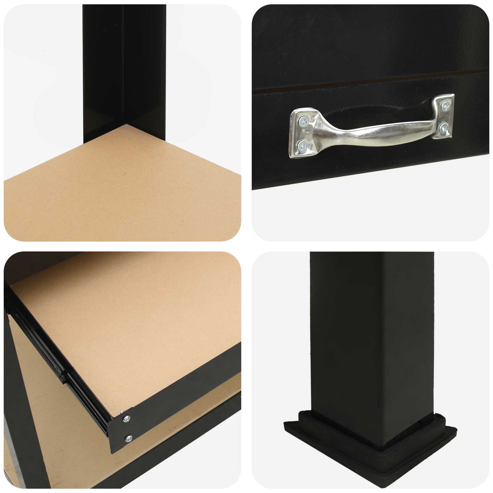 Εργαστηριακός πάγκος με συρτάρι με ράφι Μαύρο 114 x 54 x 91 εκ. - Pakobazaar