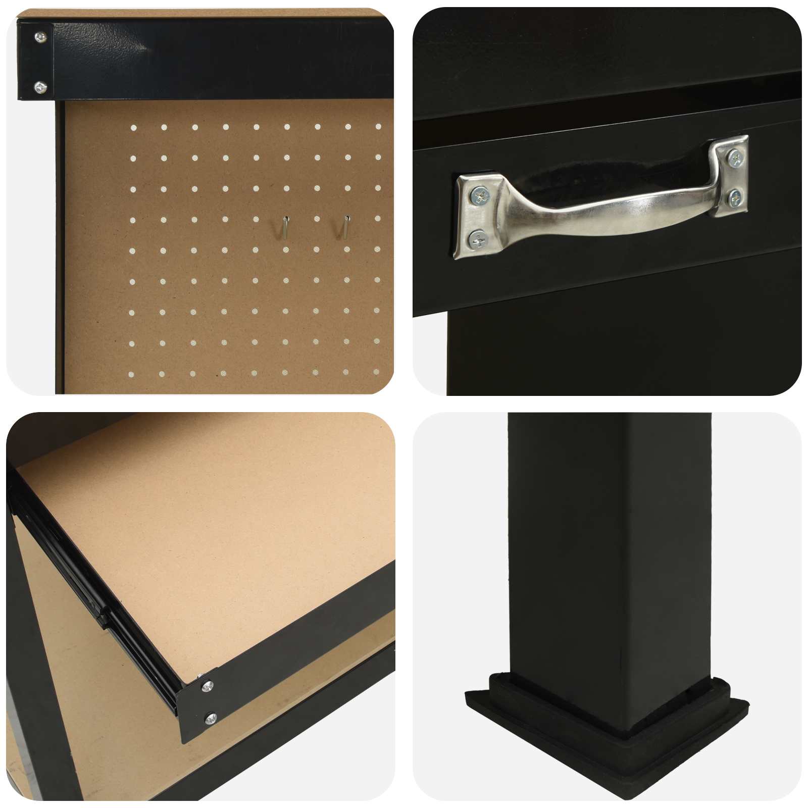 Εργαστηριακός πάγκος με συρτάρι με ράφι Μαύρο 81 x 41 x 145 εκ. - Pakobazaar