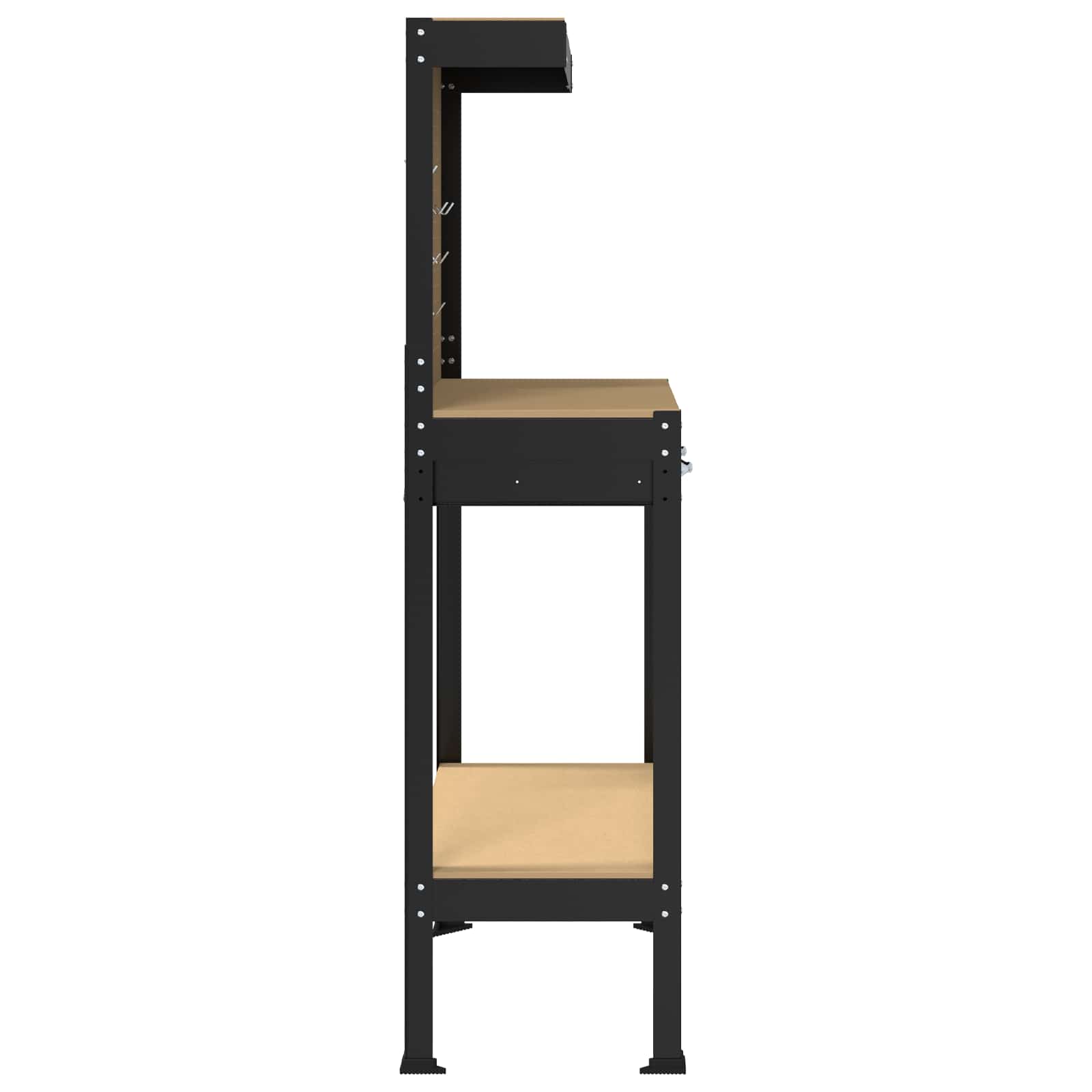 Εργαστηριακός πάγκος με συρτάρι με ράφι Μαύρο 81 x 41 x 145 εκ. - Pakobazaar