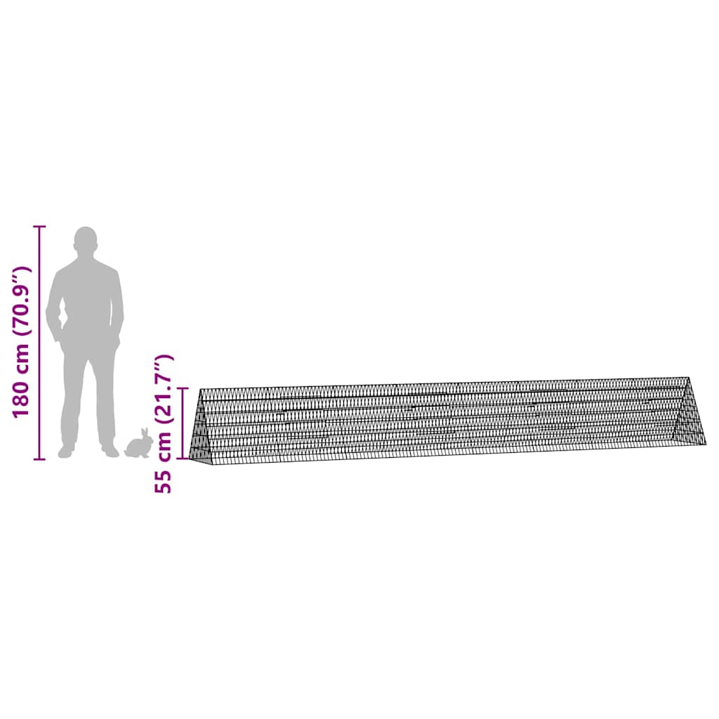 Κλουβί Κουνελιού Ασημί 650 x 55 x 55 εκ Επικαλυμμένος Χάλυβας