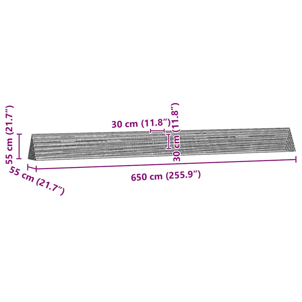 Κλουβί Κουνελιού Ασημί 650 x 55 x 55 εκ Επικαλυμμένος Χάλυβας