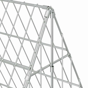 Κλουβί Κουνελιού Ασημί 215 x 100 x 85 εκ. Γαλβανισμένος Χάλυβας