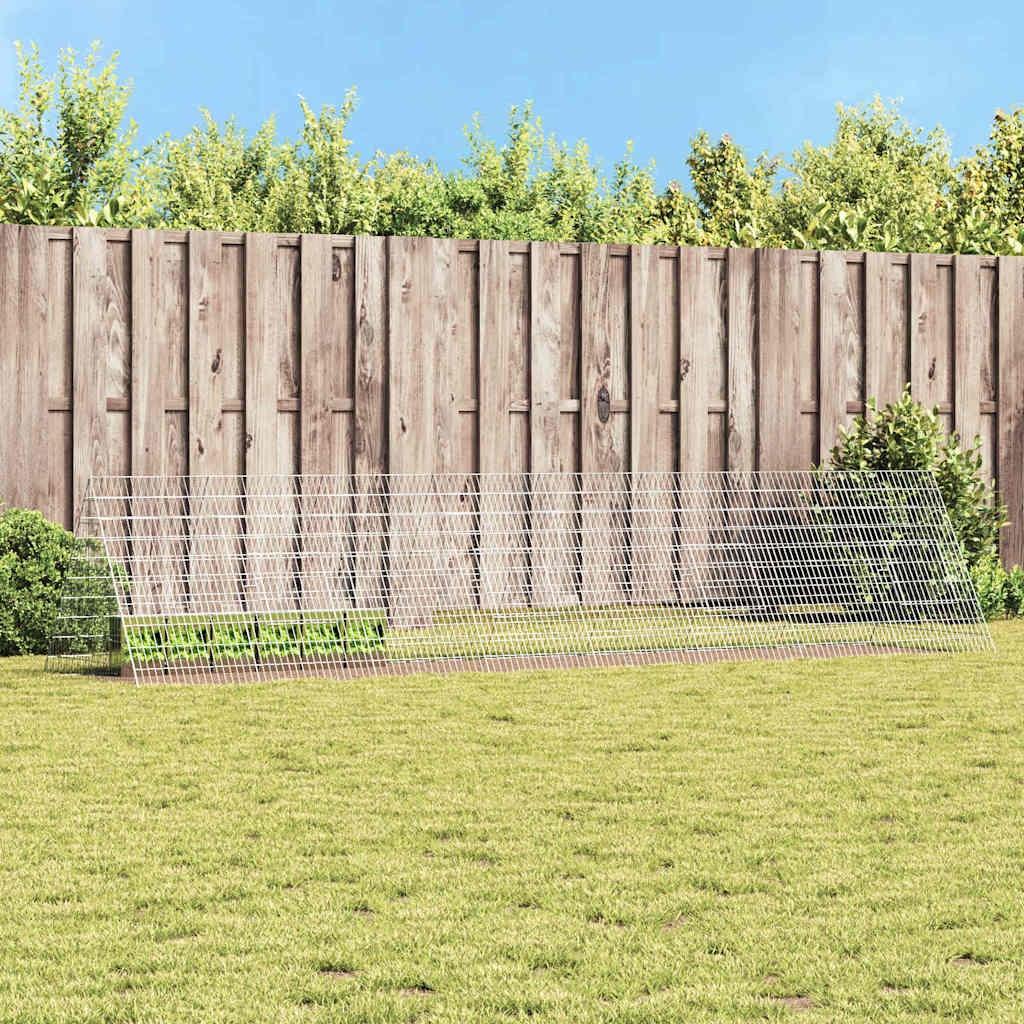 Κλουβί Κουνελιού Ασημί 215 x 100 x 85 εκ Επικαλυμμένος Χάλυβας