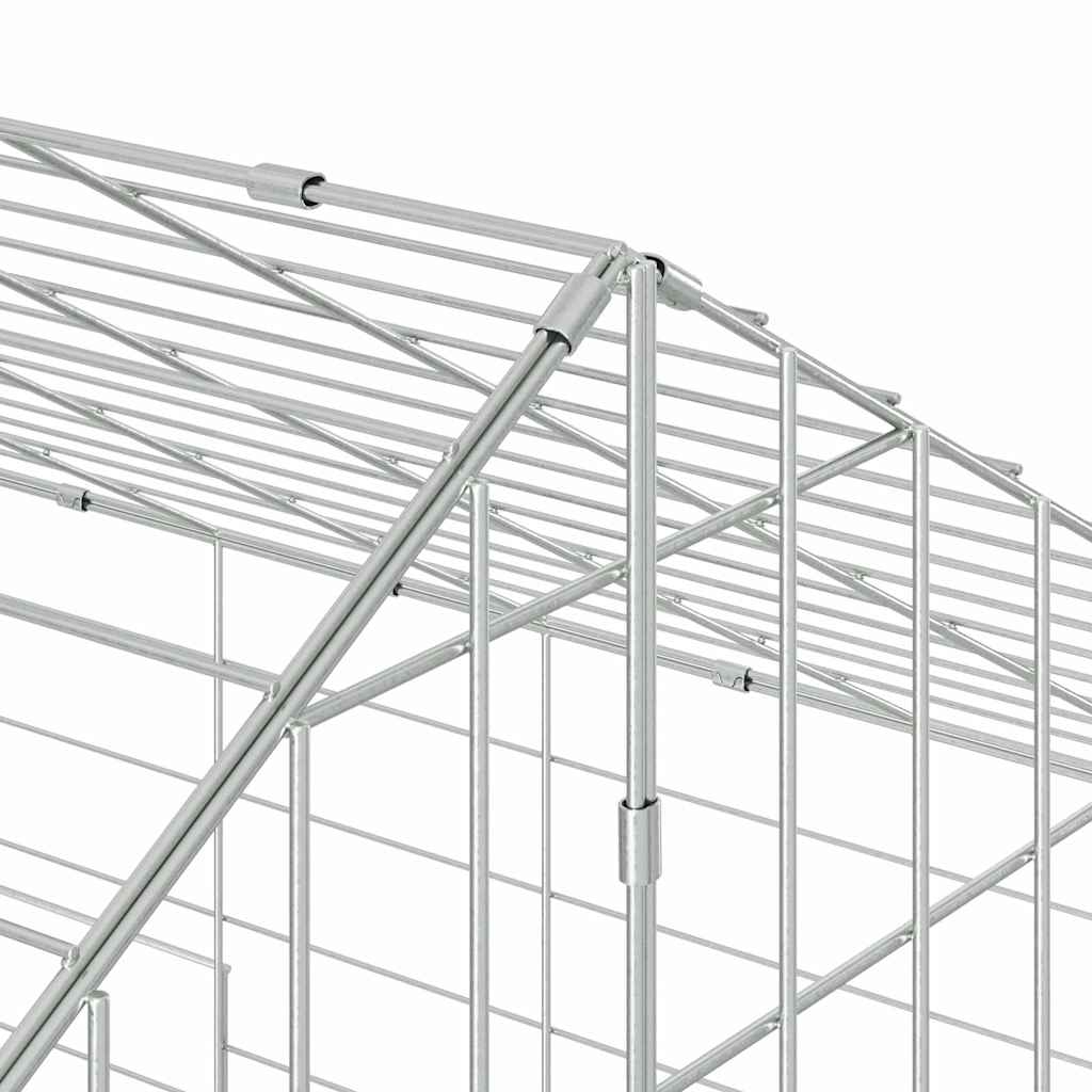 Κλουβί Κουνελιού Ασημί 400 x 78 x 78 εκ. Επικαλυμμένος Χάλυβας - Pakobazaar