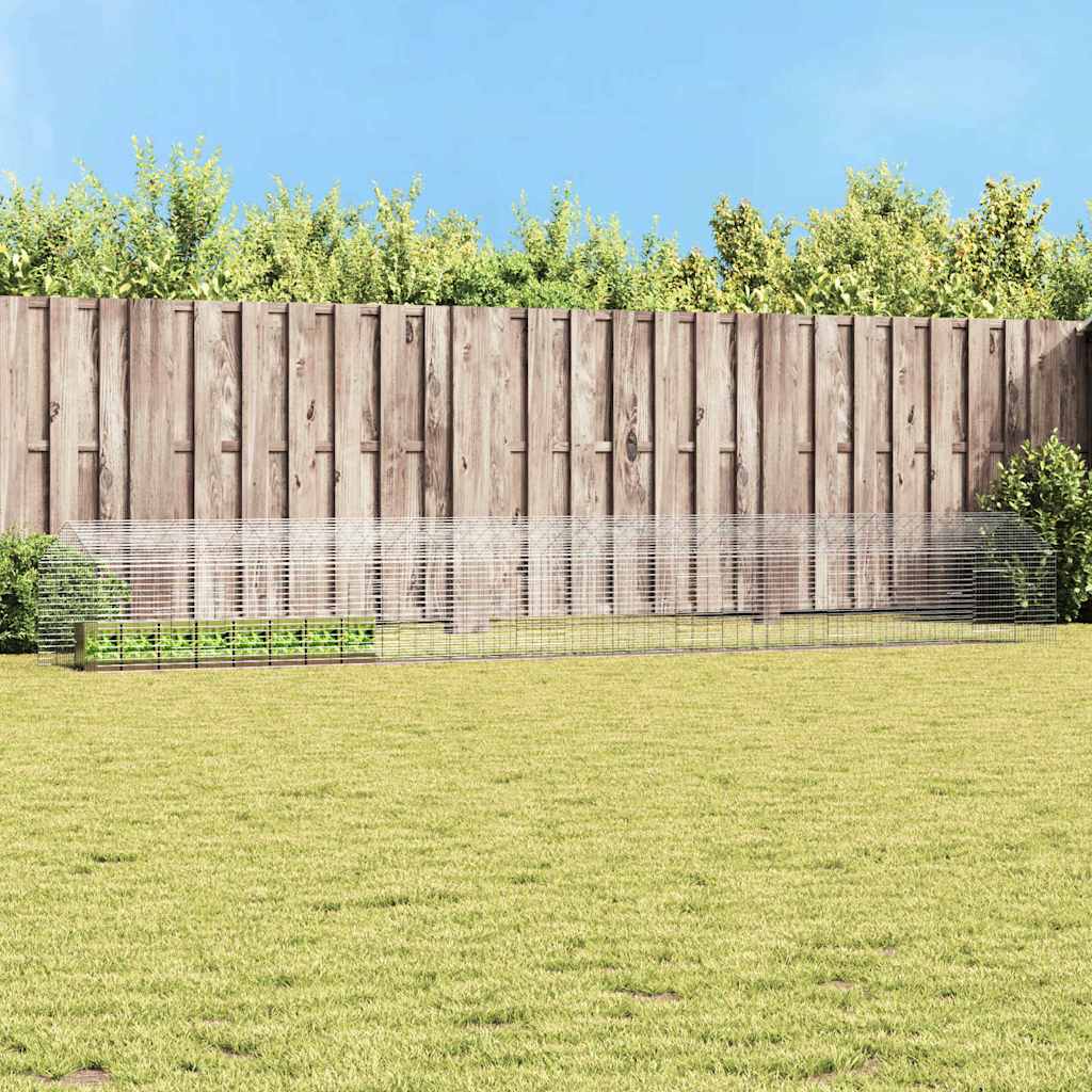 Κλουβί Κουνελιού Ασημί 400 x 78 x 78 εκ. Επικαλυμμένος Χάλυβας