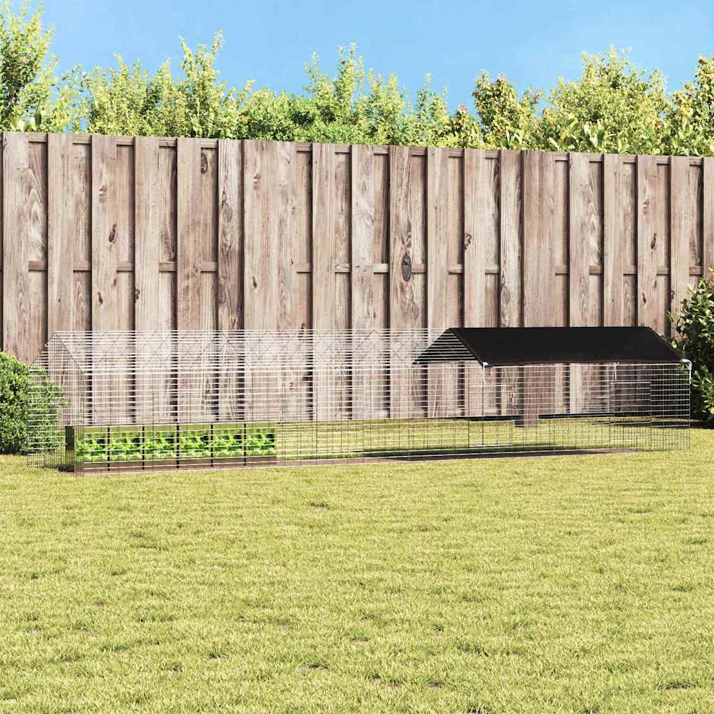 Κλουβί Κουνελιού Ασημί 400 x 78 x 78 εκ. Επικαλυμμένος Χάλυβας - Pakobazaar