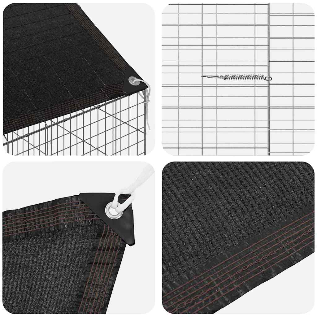 Κλουβί Κουνελιού Ασημί 400 x 78 x 78 εκ. Επικαλυμμένος Χάλυβας