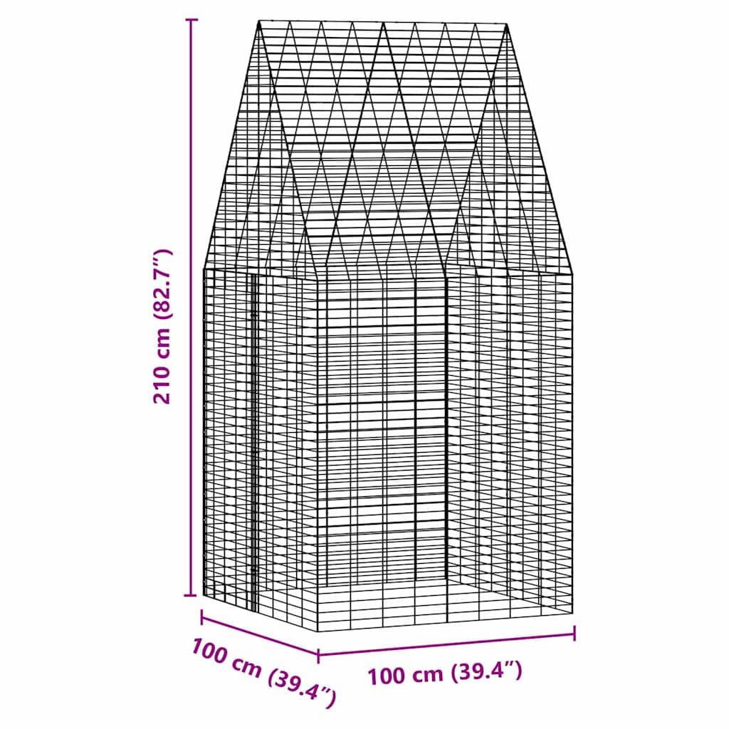 Κλουβί Κουνελιού Ασημί 100 x 100 x 210 εκ.