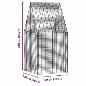 Κλουβί Κουνελιού Ασημί 100 x 100 x 210 εκ.