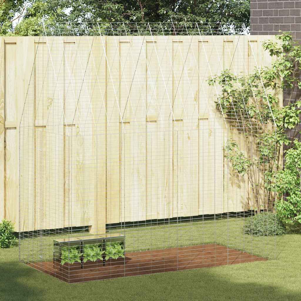 Κλουβί Κουνελιού Ασημί 400 x 100 x 210 εκ.