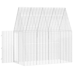 Κλουβί Κουνελιού Ασημί 200 x 100 x 210 εκ.