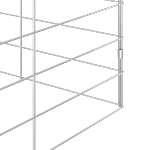 Κλουβί Κουνελιού Ασημί 400 x 100 x 210 εκ.
