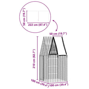 Κλουβί Κουνελιού Ασημί 100 x 100 x 210 εκ.