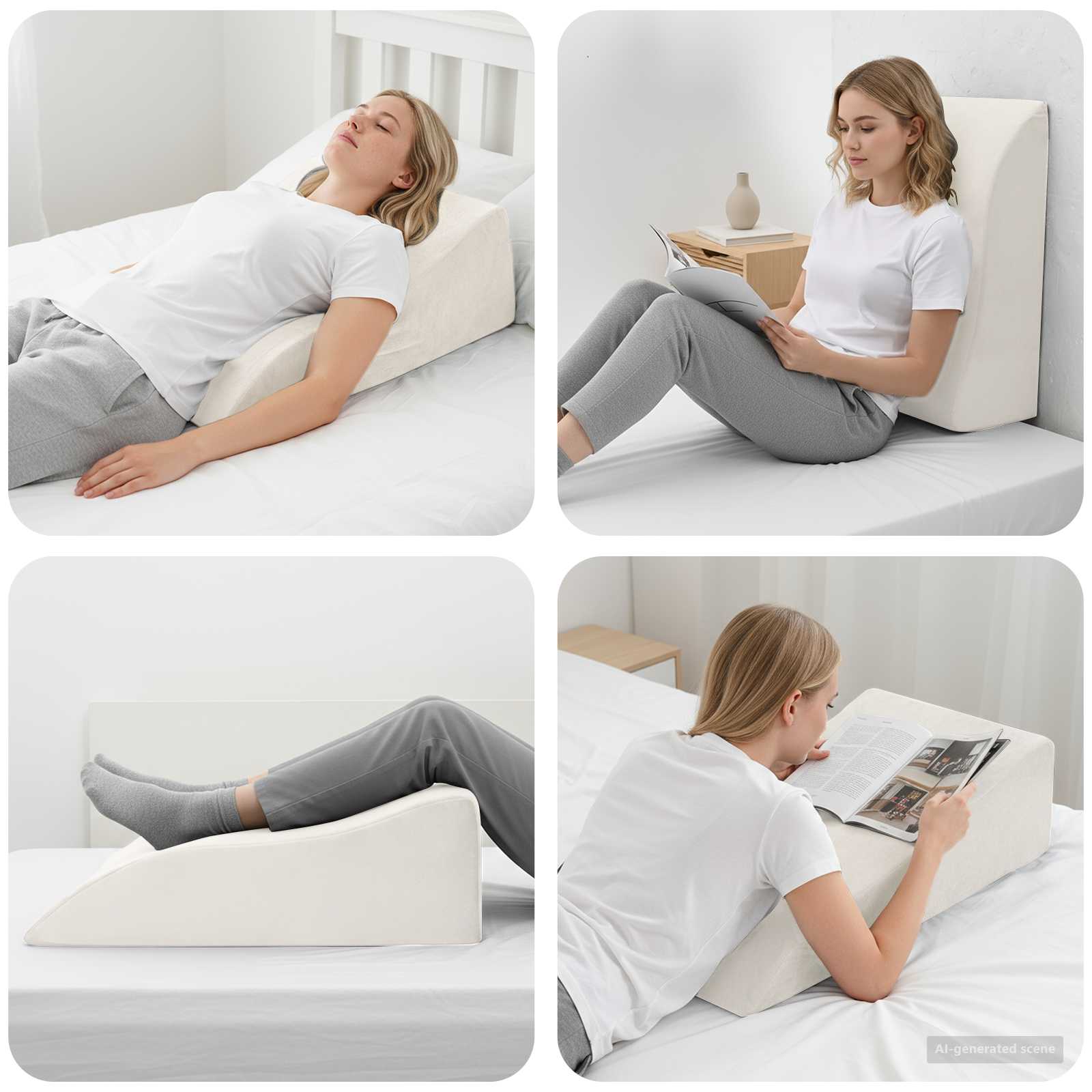 Μαξιλάρι Ποδιών Λευκό 68 x 41 x 24 εκ PU Αφρός - Pakobazaar