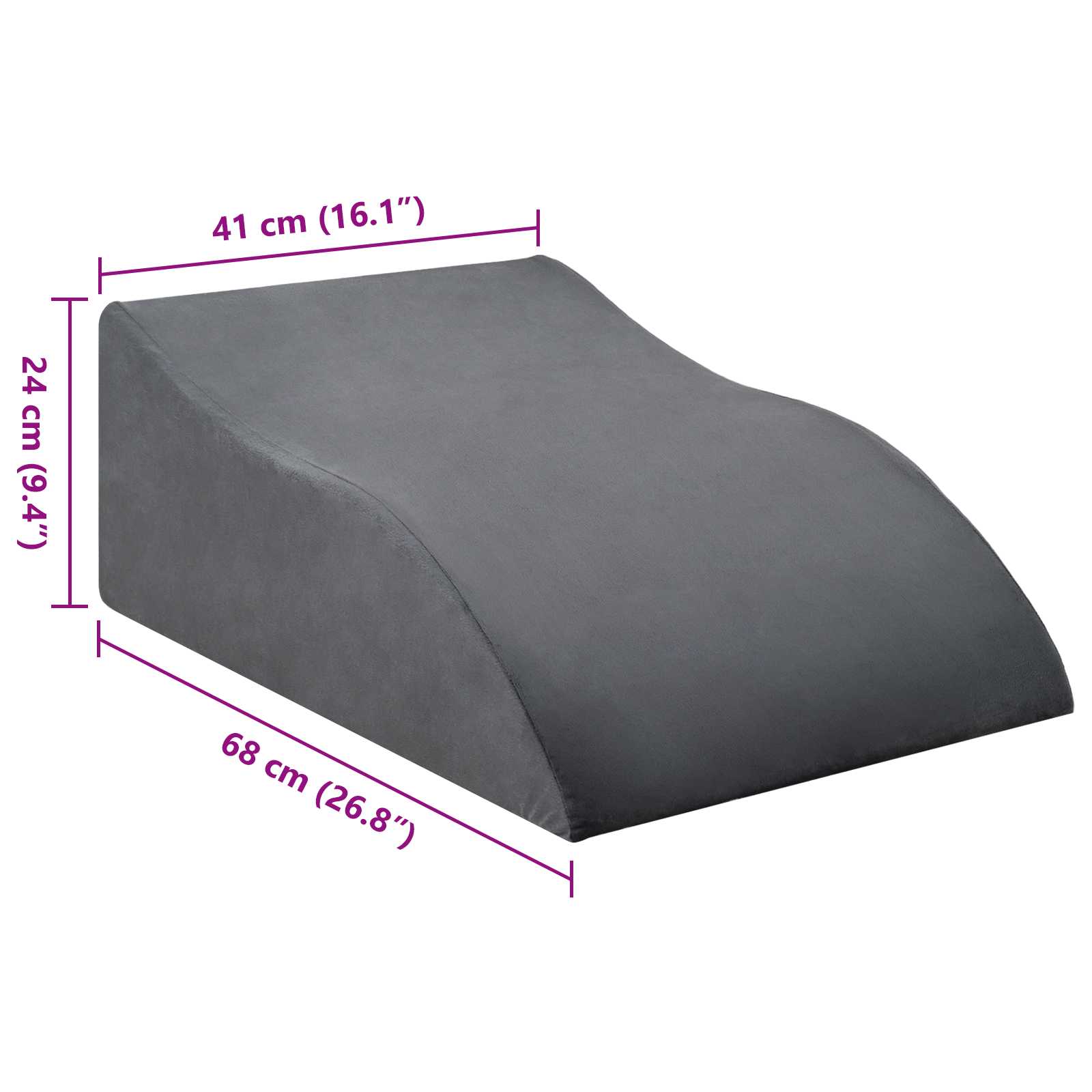 Μαξιλάρι Ποδιών Γκρι 68 x 41 x 24 εκ PU Αφρός - Pakobazaar