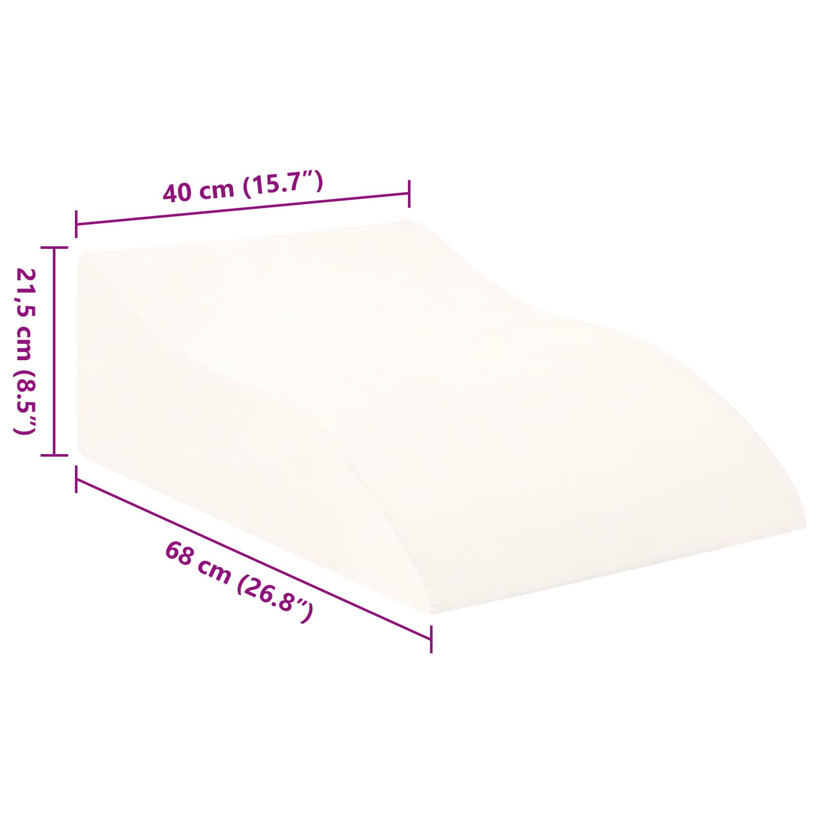 Μαξιλάρι Ποδιών Λευκό 68 x 40 x 21,5 εκ PU Αφρός - Pakobazaar