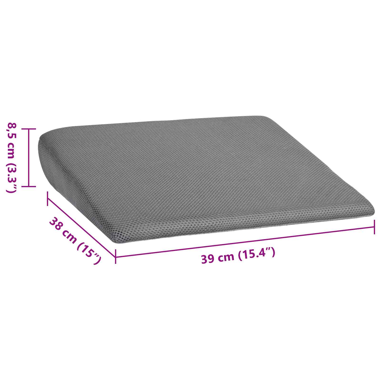 Μαξιλάρια Καθίσματος Γκρι 39 x 38 x 8,5 εκ PU Αφρός - Pakobazaar