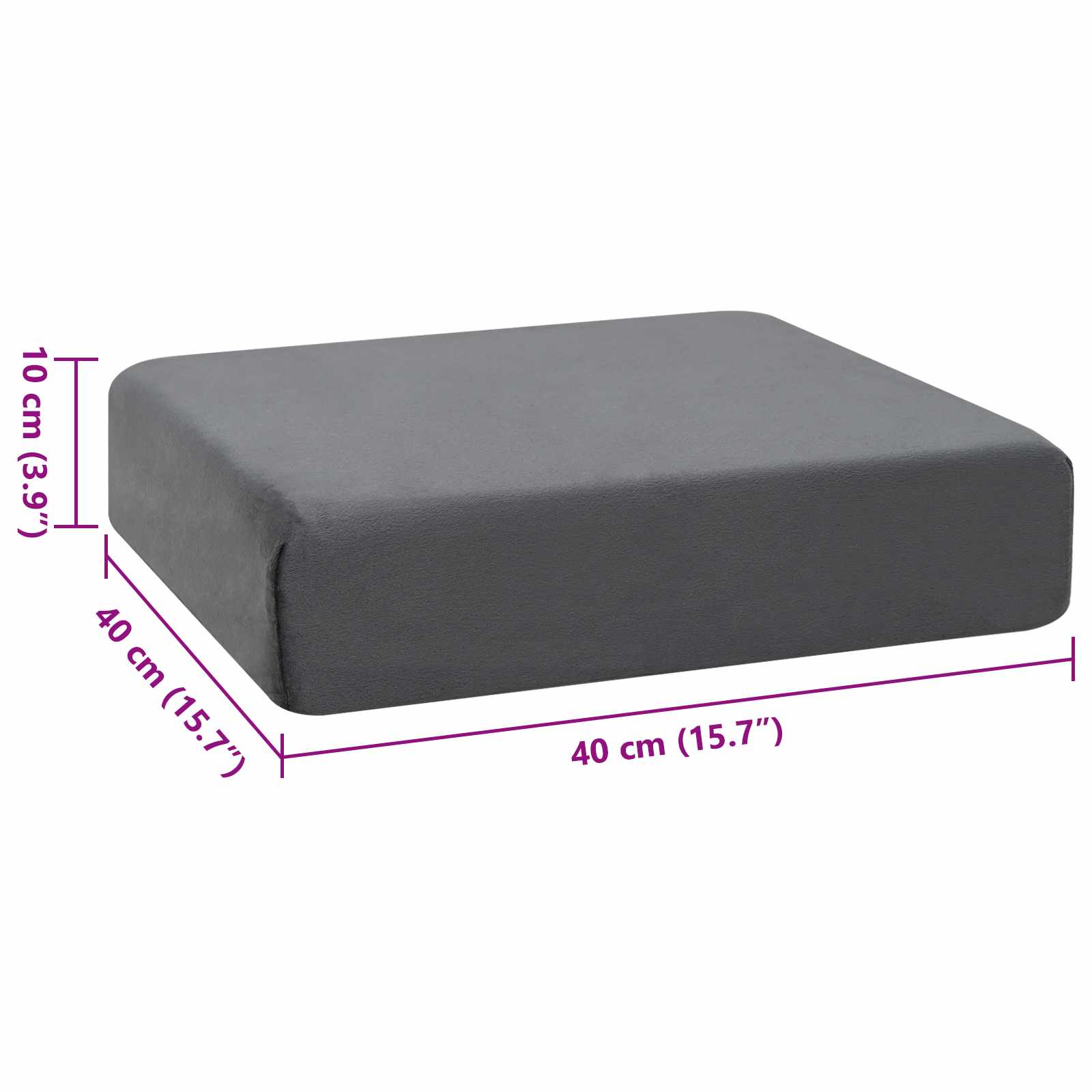 Μαξιλάρια Καθίσματος Γκρι 40 x 40 x 10 εκ PU Αφρός - Pakobazaar