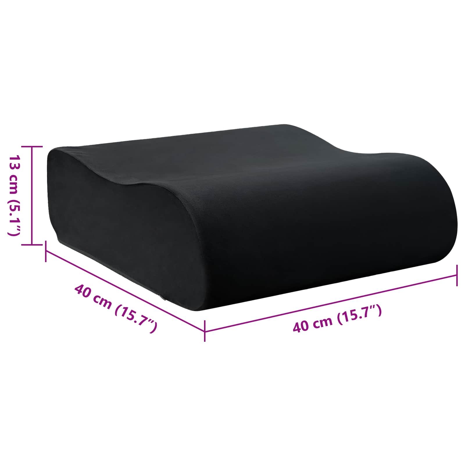 Μαξιλάρια Καθίσματος Μονόχρωμο Μαύρο 40 x 40 x 13 cm PU Αφρός - Pakobazaar