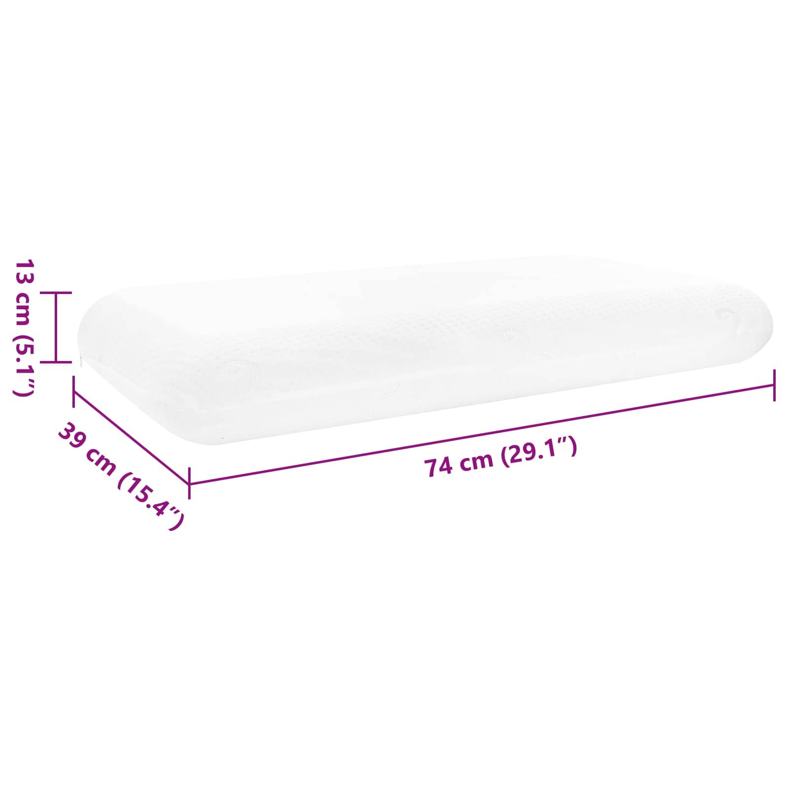 Μαξιλάρι Ύπνου Μονόχρωμο Λευκό 74 x 39 x 13 εκ. Αφρός Μνήμης - Pakobazaar
