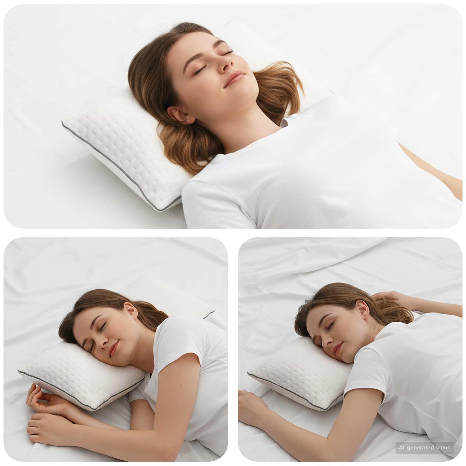 Μαξιλάρι Ύπνου Shread Λευκό 50 x 30 x 11 cm Αφρός Μνήμης - Pakobazaar