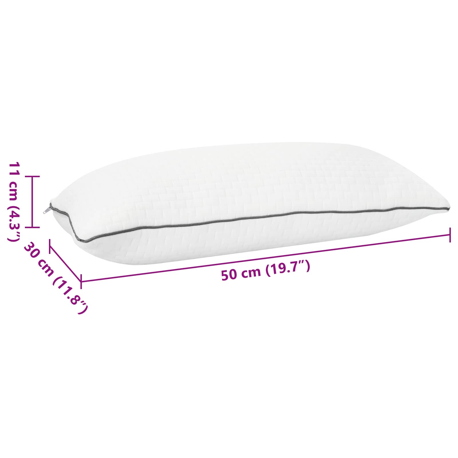 Μαξιλάρι Ύπνου Shread Λευκό 50 x 30 x 11 cm Αφρός Μνήμης - Pakobazaar
