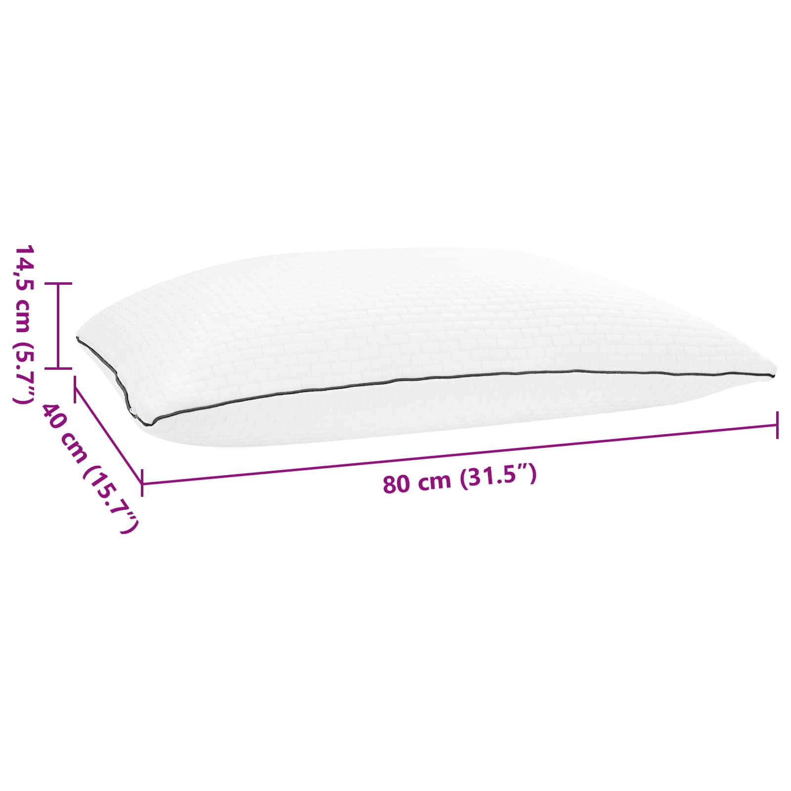 Μαξιλάρι Ύπνου Shread Λευκό 80 x 40 x 14,5 εκ Αφρός Μνήμης - Pakobazaar