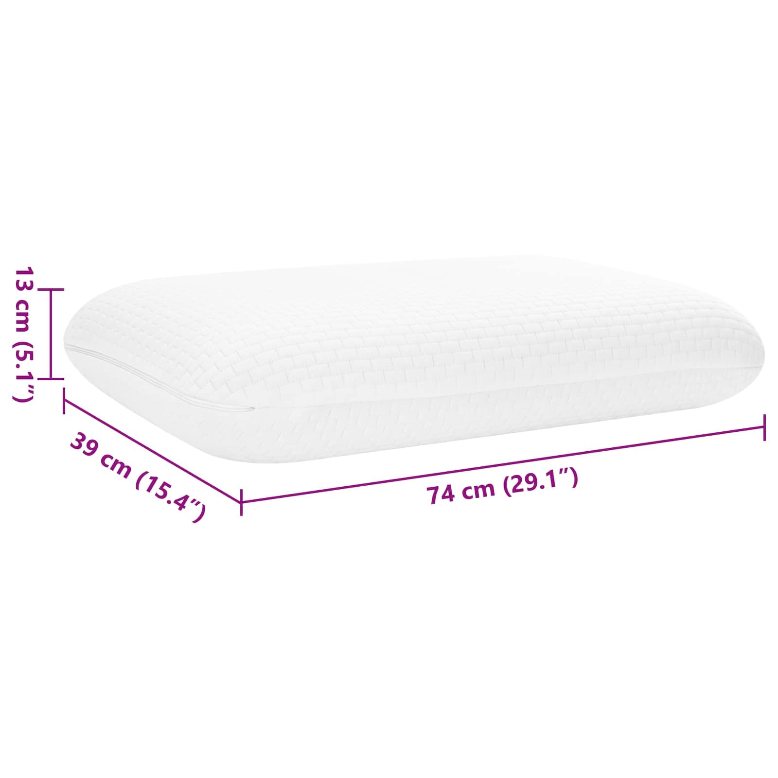 Μαξιλάρι Ύπνου Μονόχρωμο Λευκό 60 x 40 x 13 εκ. Αφρός Μνήμης - Pakobazaar