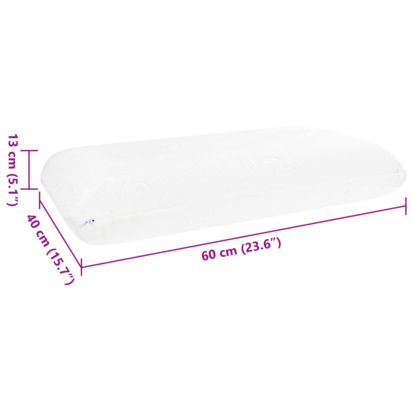 Μαξιλάρι Ύπνου Λευκό 60 x 40 x 13 εκ. Τζελ Μνήμης Φόρμα - Pakobazaar