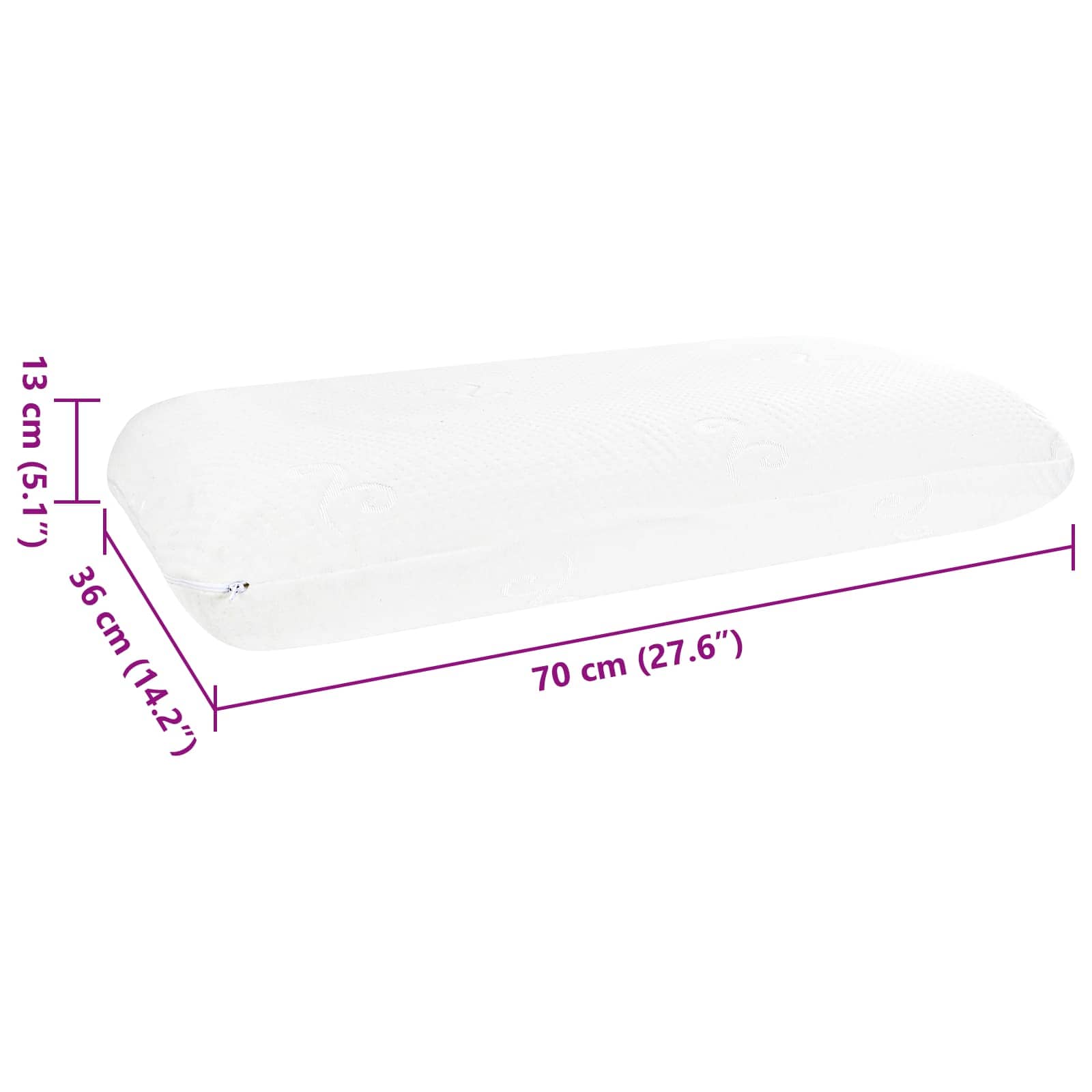 Μαξιλάρι Ύπνου Λευκό 70 x 36 x 13 εκ Τζελ Μνήμης Φόρμα - Pakobazaar