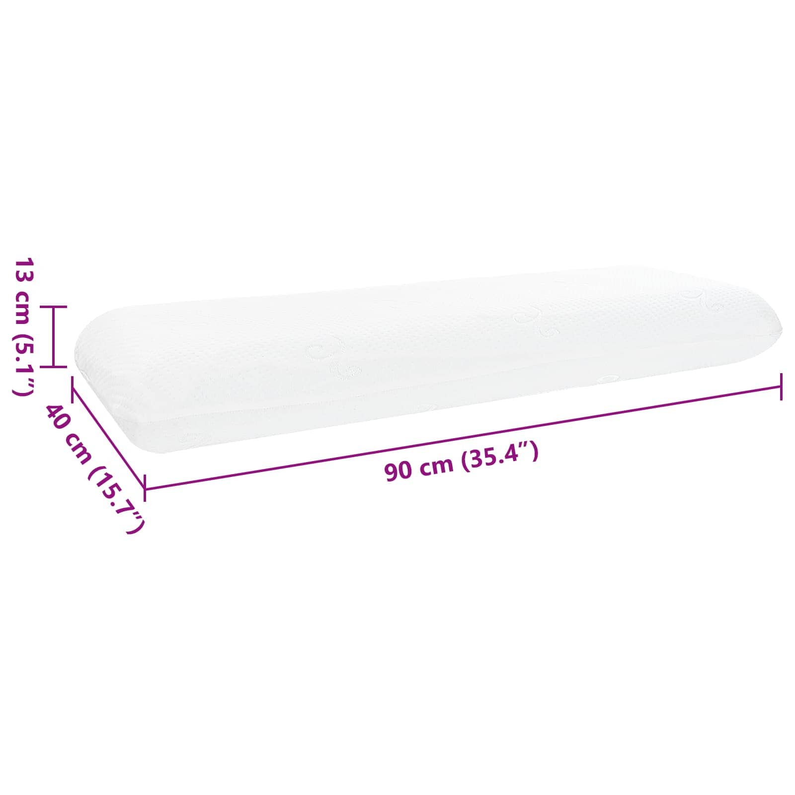 Μαξιλάρι Ύπνου Λευκό 70 x 36 x 13 εκ Τζελ Μνήμης Φόρμα - Pakobazaar