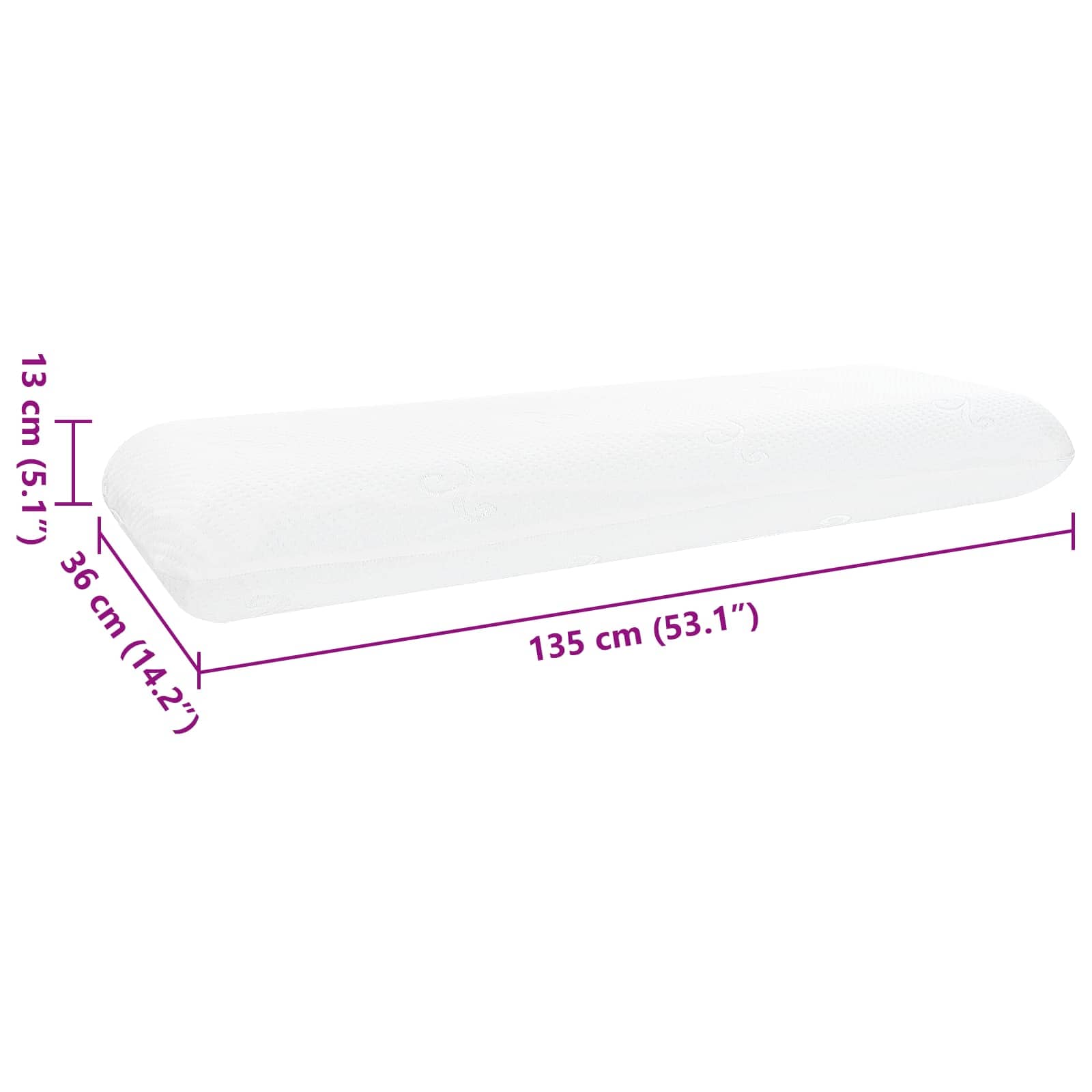 Μαξιλάρι Ύπνου Λευκό 70 x 36 x 13 εκ Τζελ Μνήμης Φόρμα - Pakobazaar