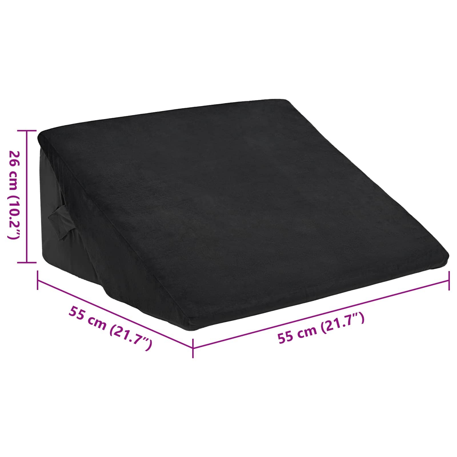 Μαξιλάρι Γωνίας Μαύρο 55 x 55 x 26 εκ. Αφρός Μνήμης - Pakobazaar