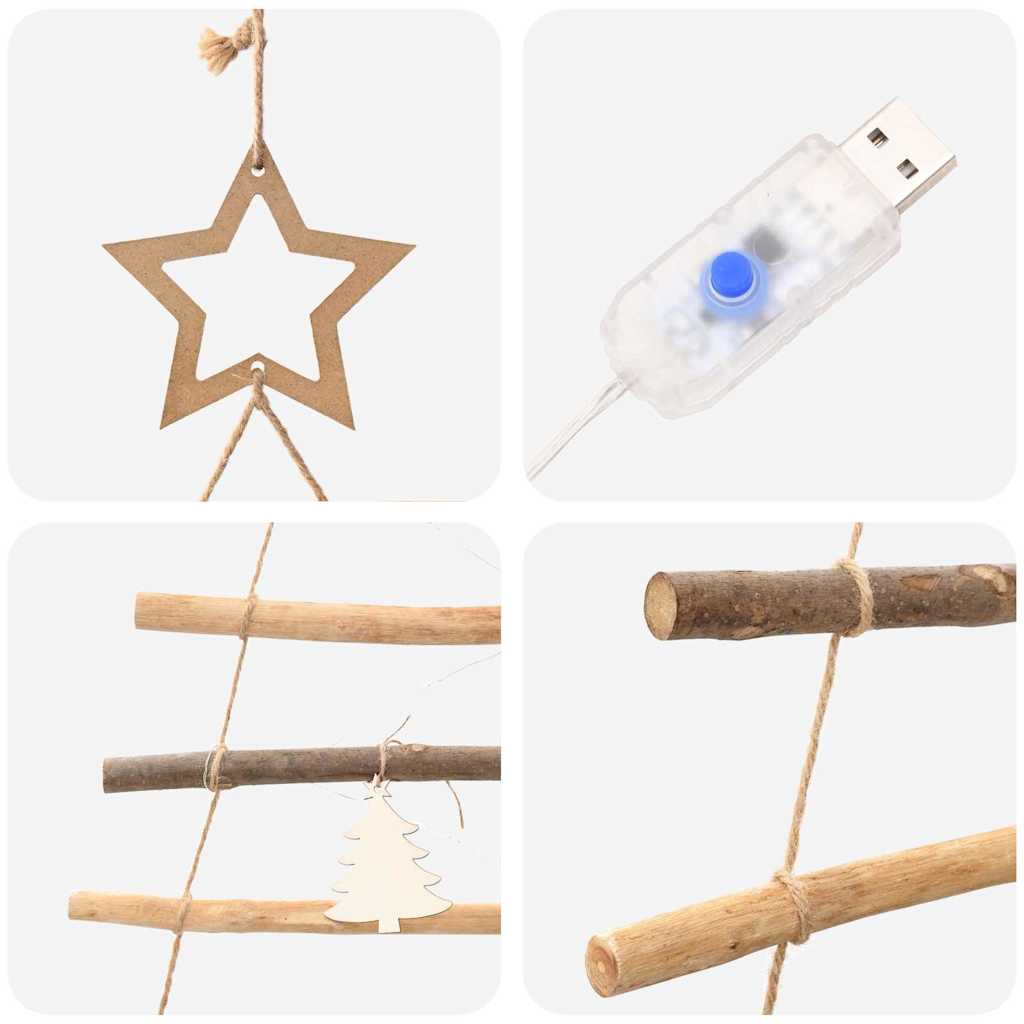 Χριστουγεννιάτικο Δέντρο με 130 LED Φυσικό 210 cm ξύλο φράξου - Pakobazaar