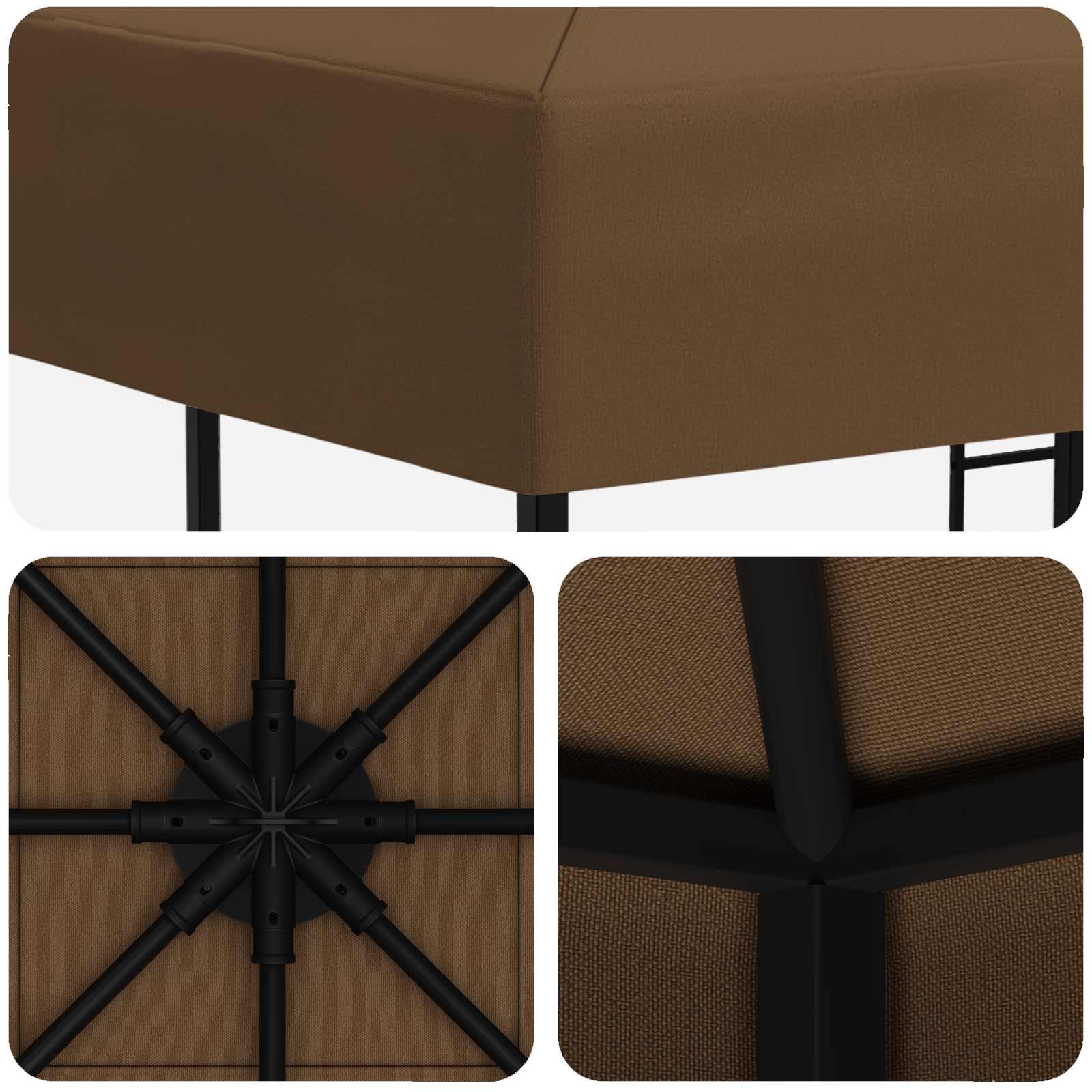 Κιόσκι 3 x 3 m Taupe Πολυεστέρας και Χάλυβας 190 gsm - Pakobazaar