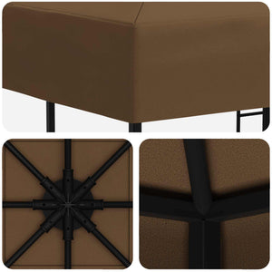 Κιόσκι 3 x 3 m Taupe Πολυεστέρας και Χάλυβας 190 gsm - Pakobazaar