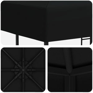 Κιόσκι 3 x 3 m Μαύρο Πολυεστέρας και Χάλυβας 190 gsm - Pakobazaar