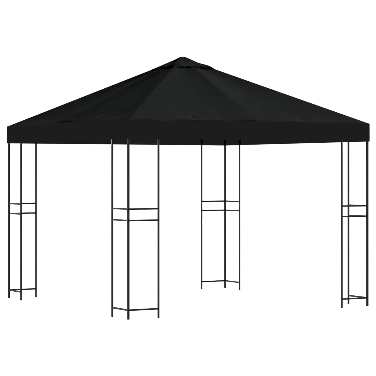 Κιόσκι 3 x 3 m Μαύρο Πολυεστέρας και Χάλυβας 190 gsm - Pakobazaar