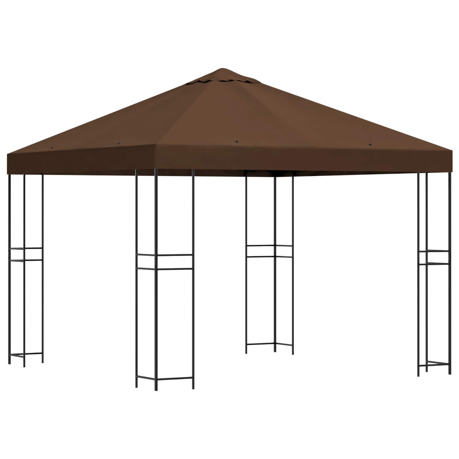 Κιόσκι 3 x 3 m Καφέ Πολυεστέρας και Χάλυβας 190 gsm - Pakobazaar