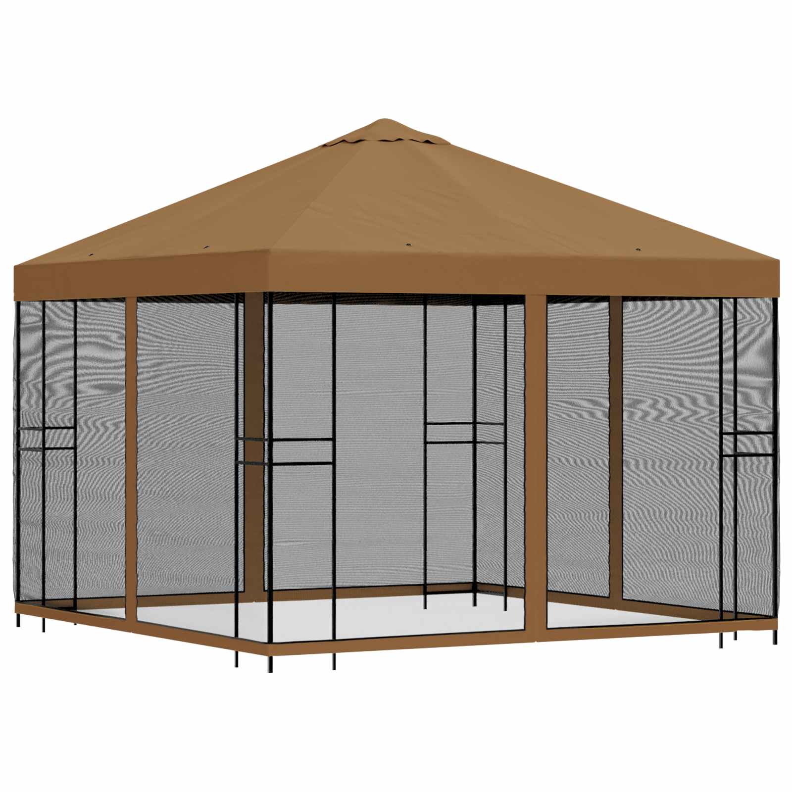 Κήπος Γκαζebo με Πλευρικά Τοίχους 3 x 3 m Μπεζ - Pakobazaar