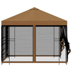 Κήπος Γκαζebo με Πλευρικά Τοίχους 3 x 3 m Μπεζ - Pakobazaar