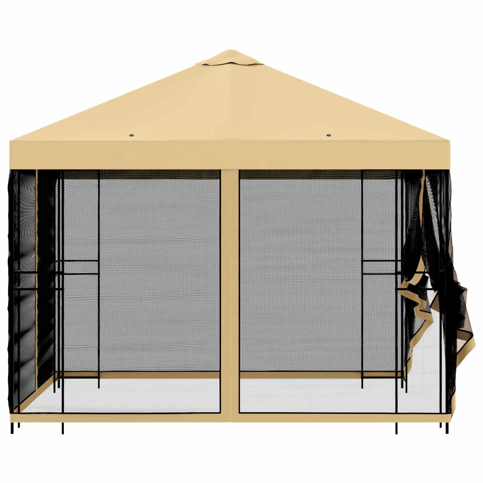 Κήπος Γκαζebo με Πλευρικά Τοίχους 3 x 3 m Κρεμ - Pakobazaar