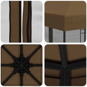 Κήπος Γκαζebo με Πλευρικά Τοίχους 3 x 3 m Taupe - Pakobazaar