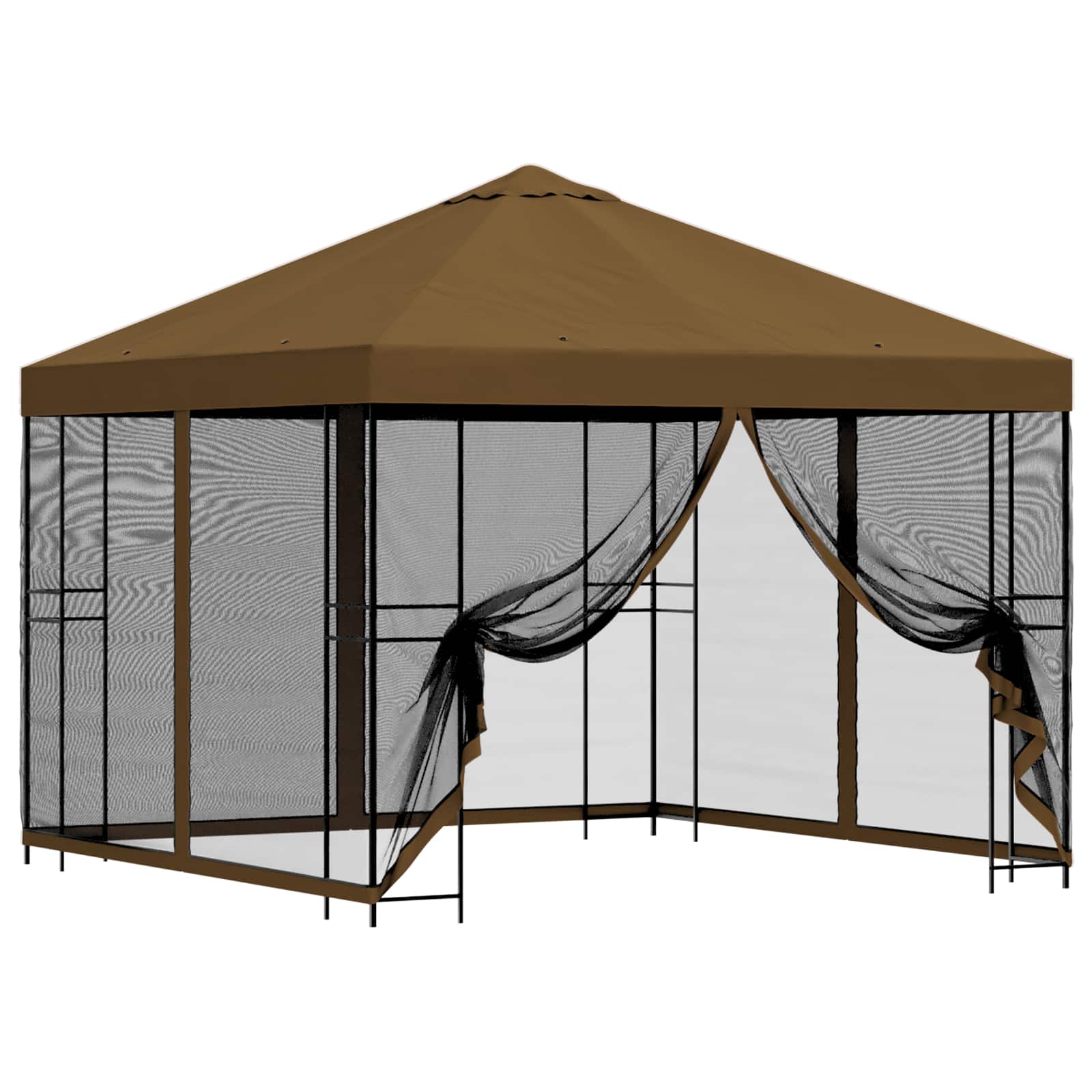 Κήπος Γκαζebo με Πλευρικά Τοίχους 3 x 3 m Taupe - Pakobazaar