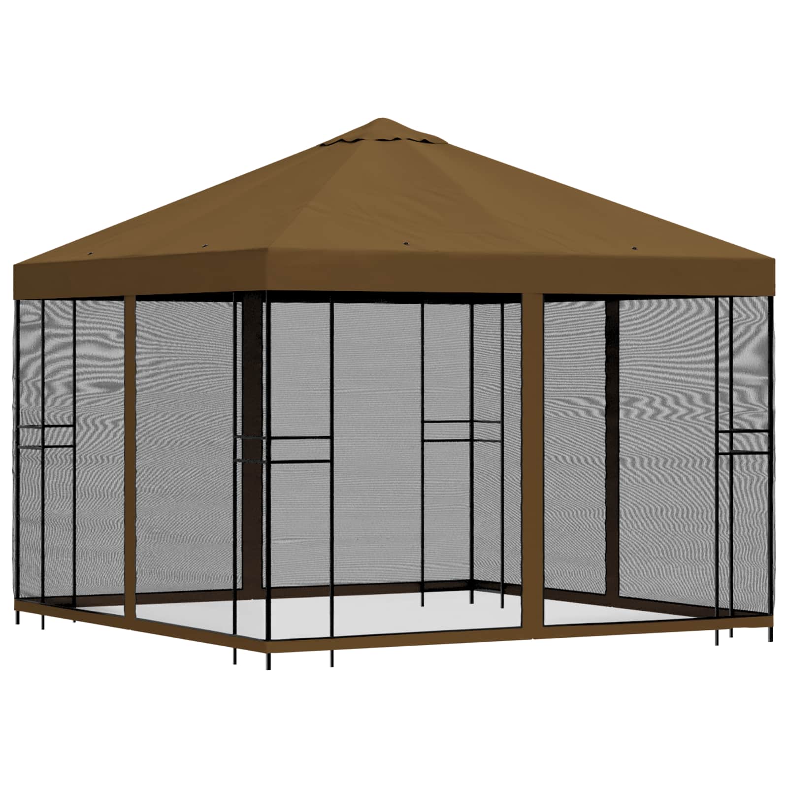 Κήπος Γκαζebo με Πλευρικά Τοίχους 3 x 3 m Taupe - Pakobazaar
