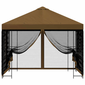 Κήπος Γκαζebo με Πλευρικά Τοίχους 3 x 3 m Taupe - Pakobazaar
