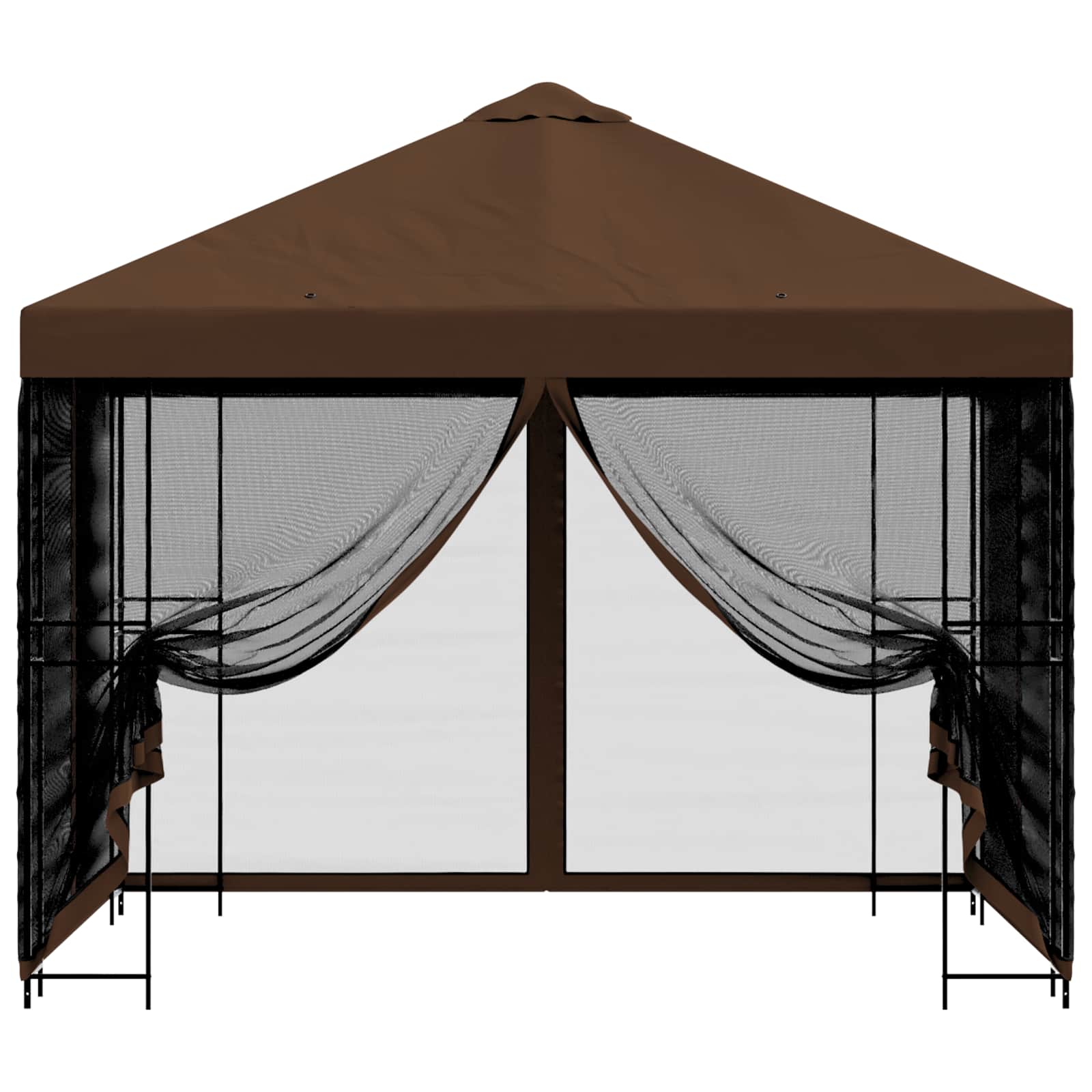 Κήπος Γκαζebo με Πλευρικά Τοίχους 3 x 3 m Καφέ - Pakobazaar