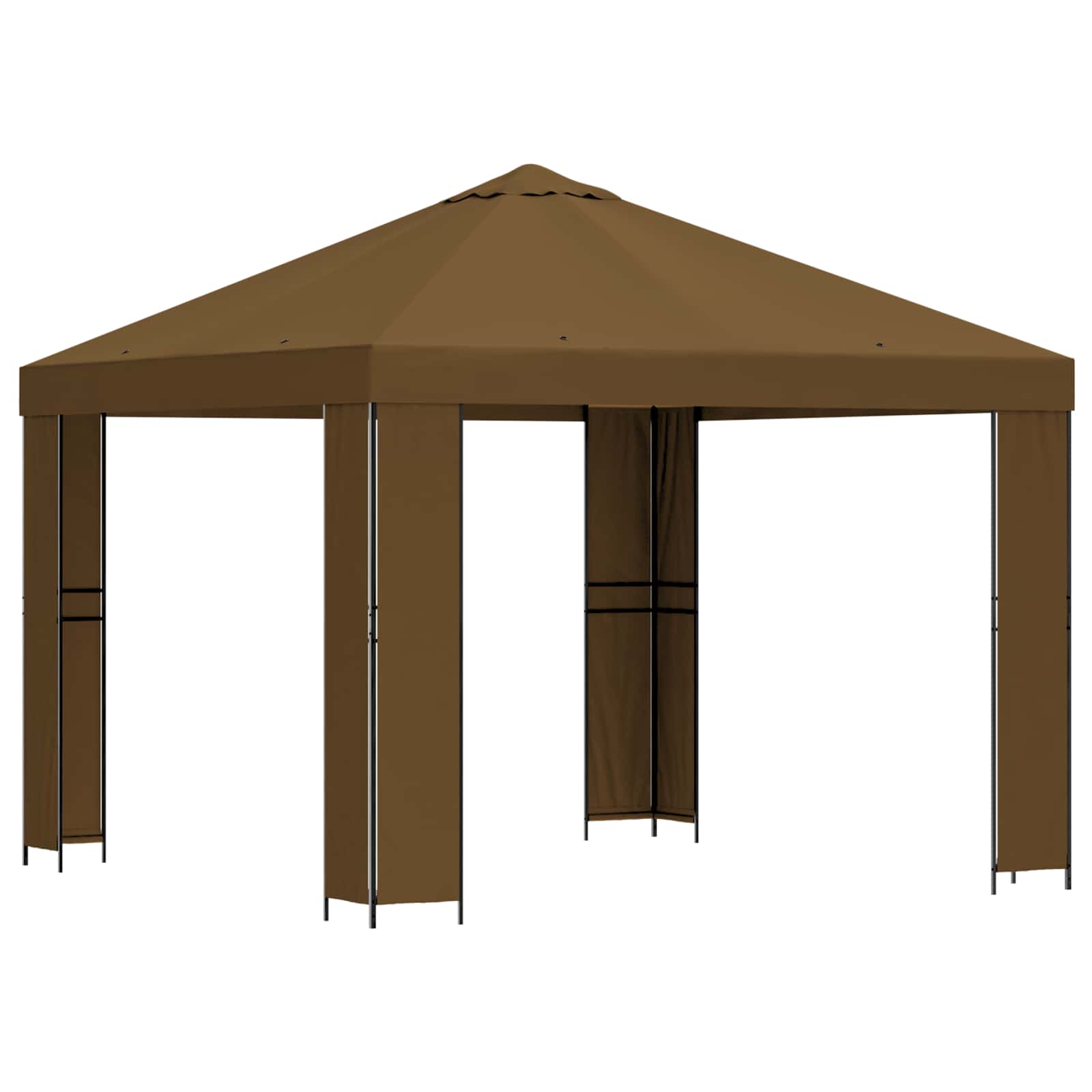 Κιόσκι 3 x 3 m Taupe Πολυεστέρας και Χάλυβας 190 - Pakobazaar