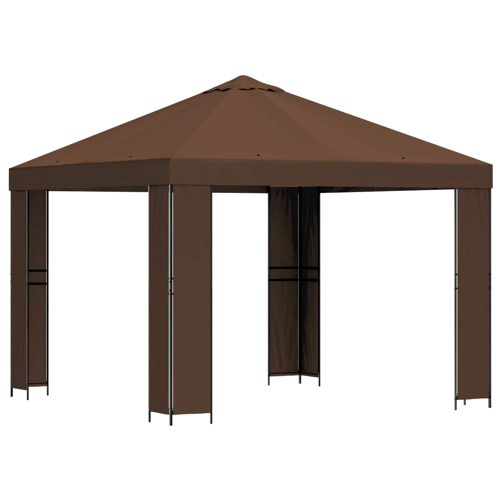 Κιόσκι 3 x 3 m Καφέ Πολυεστέρας και Χάλυβας 190 - Pakobazaar