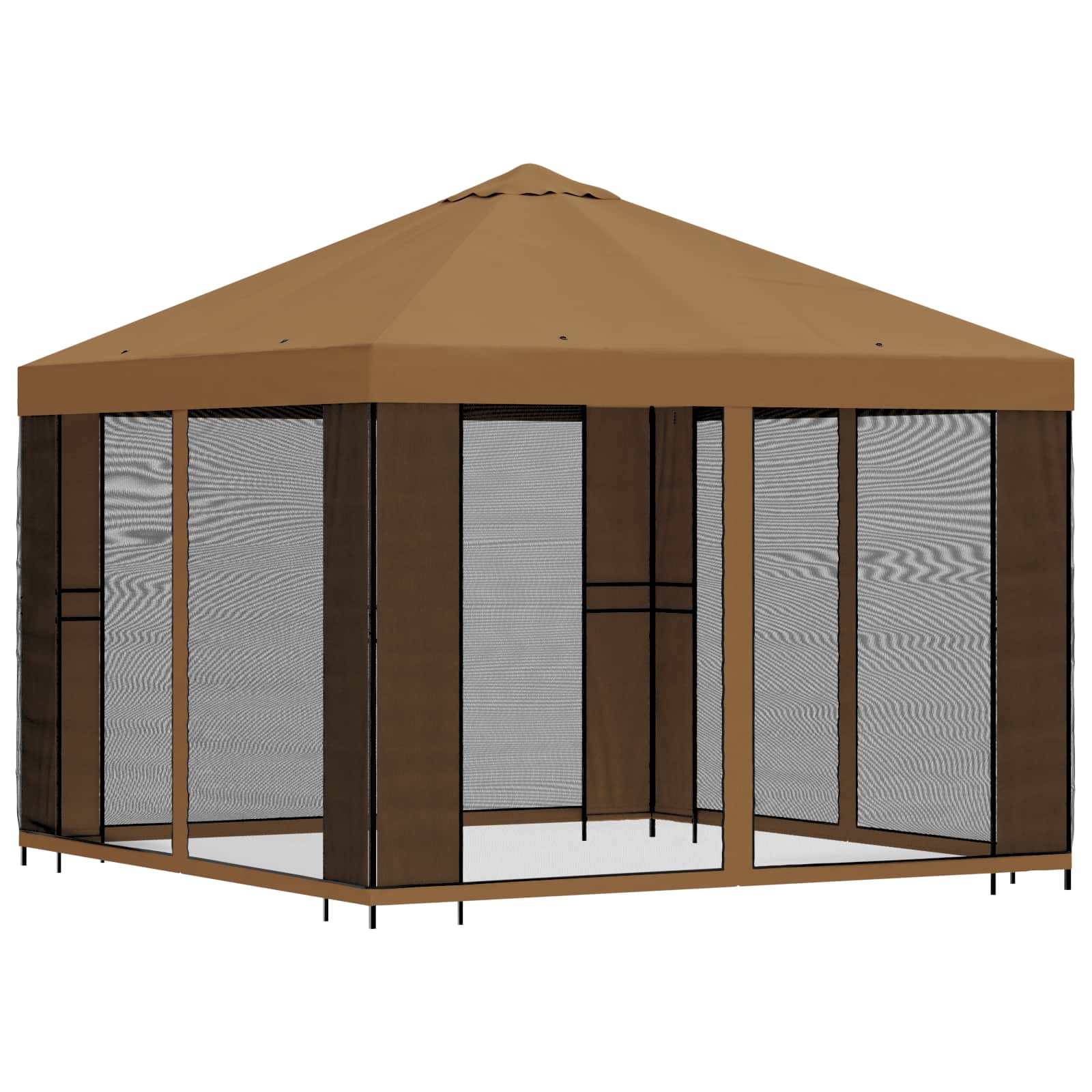 Κήπος Γκαζebo με Πλευρικά Τοίχους 3 x 3 m Μπεζ - Pakobazaar